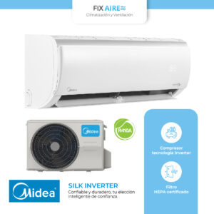 aire acondicionado minisplit midea serie silk s17 inverter 18.000 btu r410a 220v tipo c