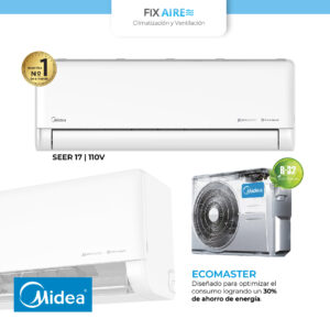 aire acondicionado minisplit midea ecomaster 12000 btu inverter r32 110v tipo d