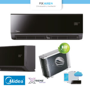 aire acondicionado minisplit midea inverter 12.000 btu negro lujo tipo b r32 220v