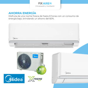 aire acondicionado minisplit midea xtreme+ inverter 12.000 btu tipo b r32 220v